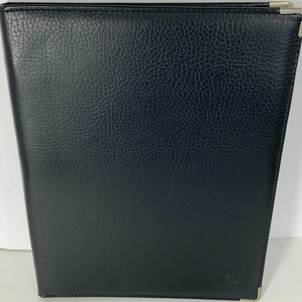 Avenues Vintage-Style Black Faux Leather 3-Ring Binder – Classic Office Organiza